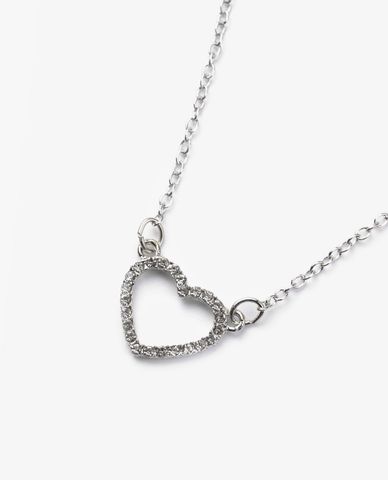  CECI - Vòng cổ nữ sợi mảnh phối mặt khoen trái tim đính đá 