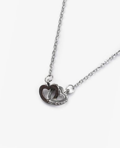  CECI - Vòng cổ nữ sợi mảnh phối mặt hai trái tim đan xen thời trang 