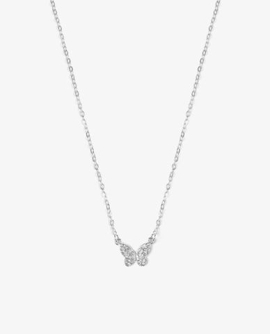  CECI - Vòng cổ nữ chuỗi xích mảnh phối mặt cánh bướm đính đá 