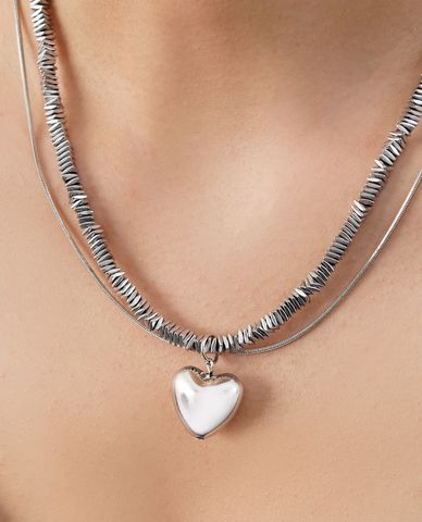  CECI - Vòng cổ nữ hai sợi phối mặt trái tim xinh xắn 