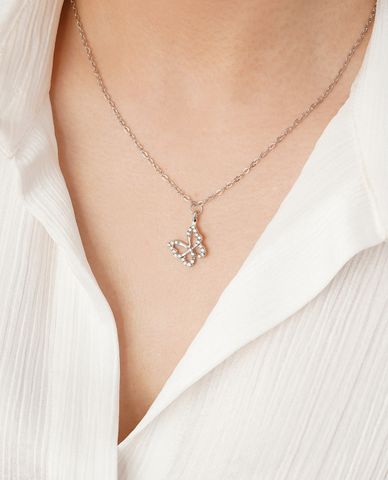  CECI - Vòng cổ nữ chuỗi xích mảnh phối mặt bướm nhỏ xinh 