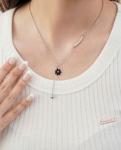  CECI - Vòng cổ nữ chuỗi xích mảnh phối mặt bông hoa 