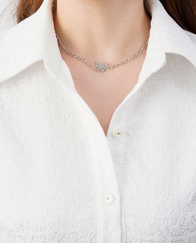  CECI - Vòng cổ nữ chuỗi xích phối mặt bươm bướm nữ tính 