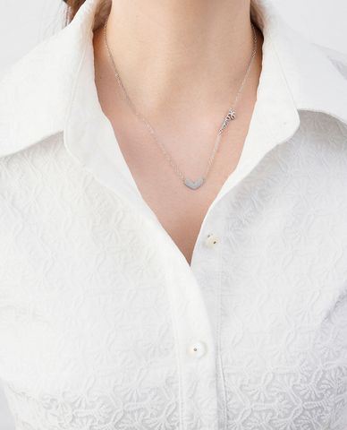  CECI - Vòng cổ nữ mắt xích nhỏ phối mặt trái tim 