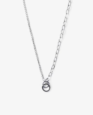  CECI - Vòng cổ nữ chuỗi xích phối mặt hình khoen tròn 