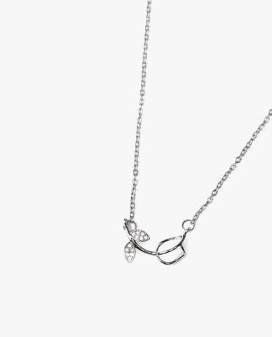  CECI - Vòng cổ nữ mắt xích nhỏ phối mặt hình bông hoa hồng 