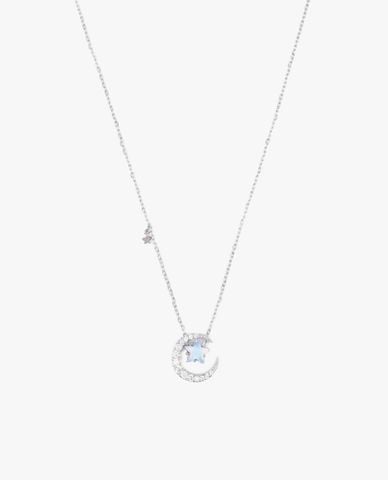  CECI - Vòng cổ nữ mặt hình trăng khuyết đính đá sang trọng 