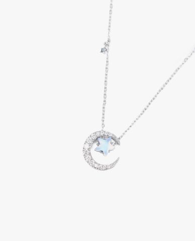  CECI - Vòng cổ nữ mặt hình trăng khuyết đính đá sang trọng 