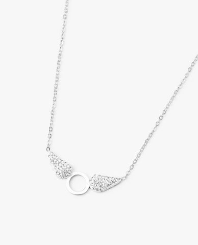  CECI - Vòng cổ nữ phối mặt hình đôi cánh đính đá thời trang 