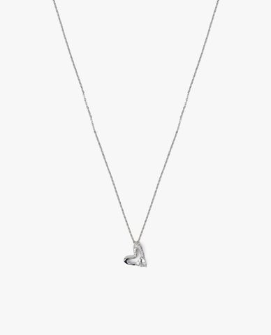  CECI - Vòng cổ bản mảnh phối mặt trái tim đôi đính đá ấn tượng 