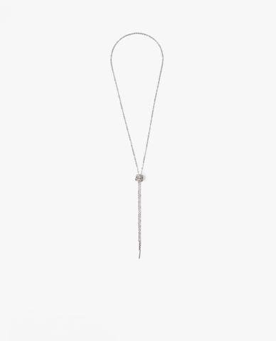  CECI - Vòng cổ nữ chuỗi xích dáng dài phối mặt khối trụ 