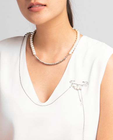  CECI - Dây chuyền nữ nhiều tầng đính ngọc trai thời trang 