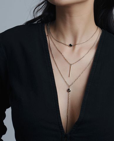  CECI - Dây chuyền nữ nhiều tầng dạng chuỗi xích nhỏ nữ tính 