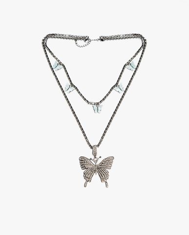  CECI - Dây chuyền nữ hai tầng đính đá mắt cánh bướm xinh xắn 