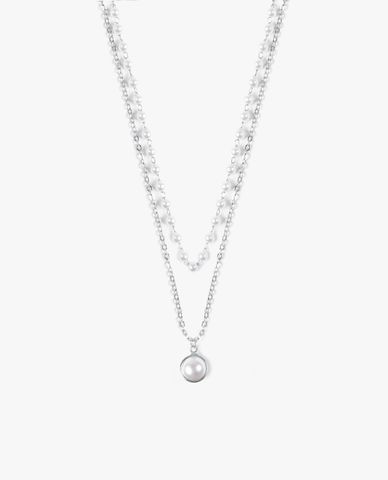  CECI - Vòng cổ nữ hai tầng dạng chuỗi phối ngọc trai thanh lịch 