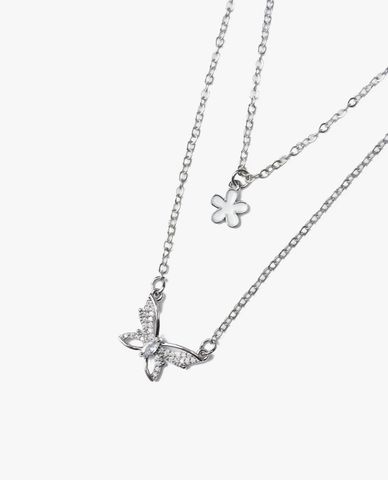  CECI - Vòng cổ nữ hai tầng phối mặt cánh bướm xinh xắn 