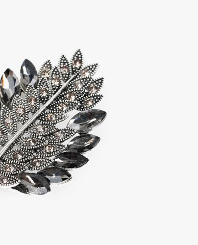  CECI - Ghim cài áo nữ hình chiếc lá đính đá 