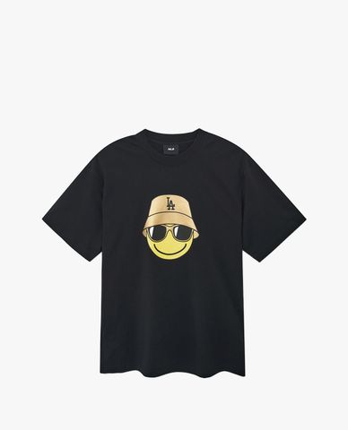  MLB - Áo thun unisex cổ tròn tay ngắn Smile Face Graphic Overfit 