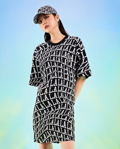  MLB - Đầm mini ngắn tay phom suông Illusion 