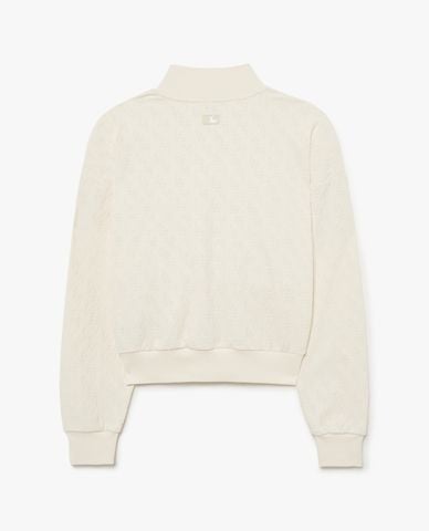  MLB - Áo sweatshirt nữ phom croptop Athleisure Classic Monogram Jacquard 
