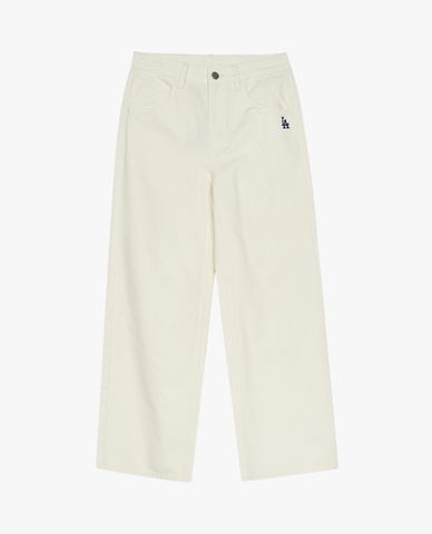  MLB - Quần jeans nữ ống rộng Varsity Logo 