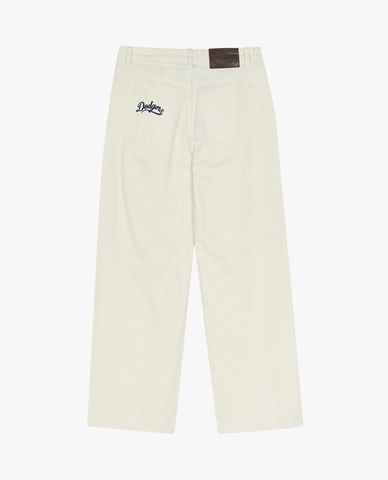  MLB - Quần jeans nữ ống rộng Varsity Logo 