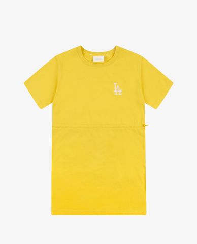  MLB - Đầm mini cổ tròn ngắn tay phom suông Logo Basic Waist String 