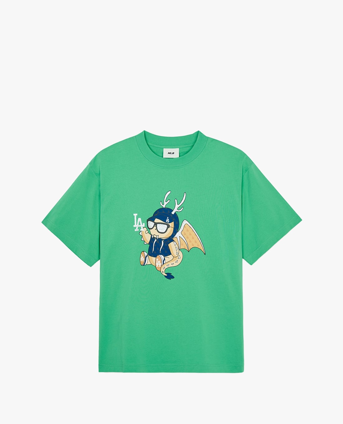 MLB - Áo thun unisex cổ tròn tay ngắn New Year Dragon Overfit