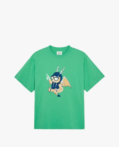  MLB - Áo thun unisex cổ tròn tay ngắn New Year Dragon Overfit 