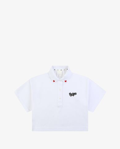  MLB - Áo croptop nữ ngắn tay Heart Crop Pique 