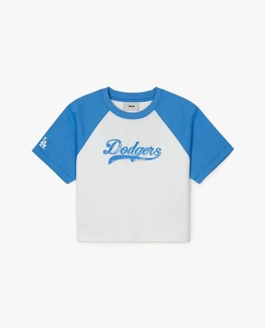  MLB - Áo croptop nữ cổ tròn tay ngắn Varsity Raglan 
