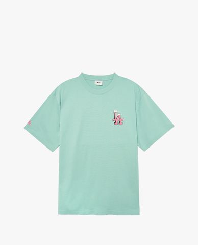  MLB - Áo thun unisex cổ tròn tay ngắn phom suông hiện đại 