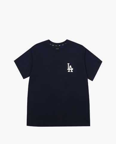  MLB - Áo thun tay ngắn cổ tròn phom suông phối logo cá tính 