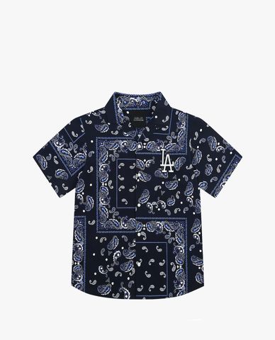  MLB - Áo sơ mi ngắn tay Paisley Back Logo 