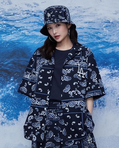  MLB - Áo sơ mi ngắn tay Paisley Back Logo 