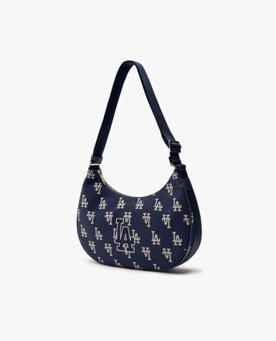  MLB - Túi đeo vai nữ chữ nhật Big Classic Monogram Jacquard Hobo 