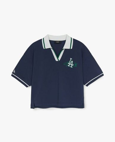  MLB - Áo polo nữ tay ngắn phom croptop Athleisure 