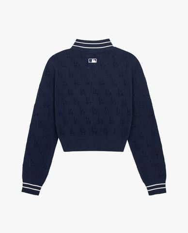  MLB - Áo khoác cardigan unisex cổ tròn tay dài Monogram 