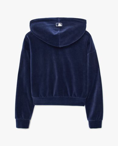  MLB - Áo khoác croptop nữ phối mũ Basic Velvet 