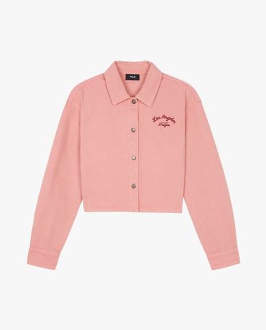  MLB - Áo sơ mi denim nữ cổ bẻ tay dài Varsity Culsive 