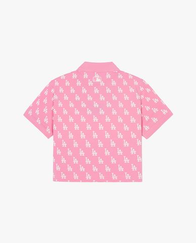  MLB - Áo polo nữ croptop tay ngắn Monogram 