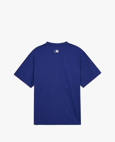  MLB - Áo thun unisex cổ tròn tay ngắn Varsity Cursive Graphic Overfit 