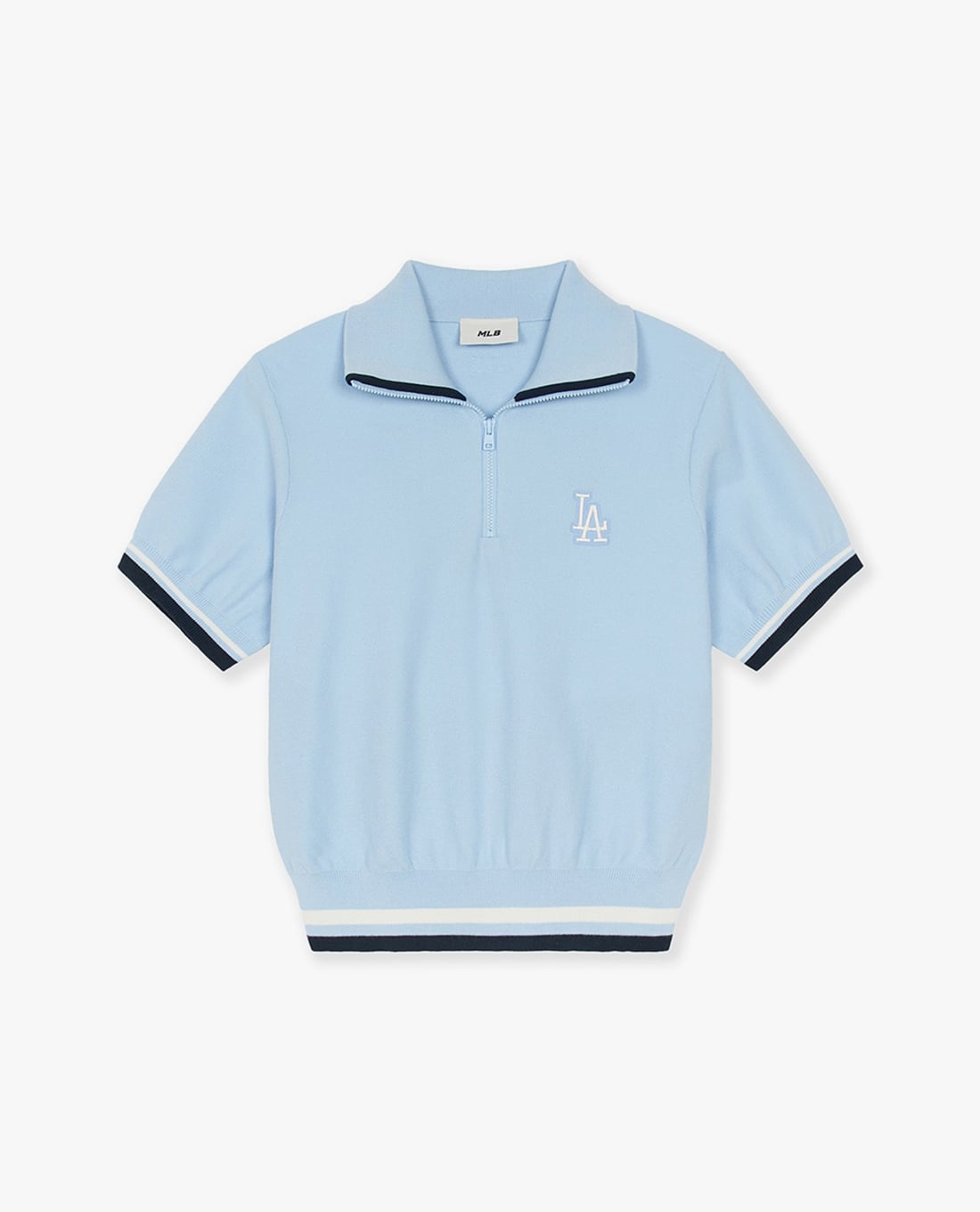 MLB - Áo polo nữ tay ngắn phối zip Varsity