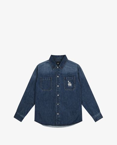  MLB - Áo sơ mi denim tay dài Big Logo 