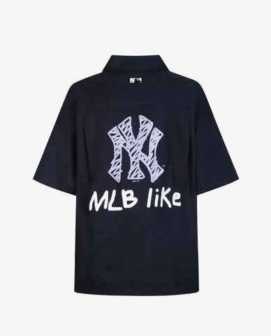  MLB - Áo sơ mi tay ngắn phom suông MLB Like 