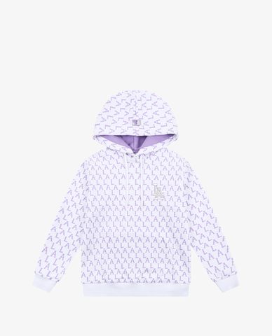  MLB - Áo hoodie tay dài phối mũ thời trang Monogram Allover 
