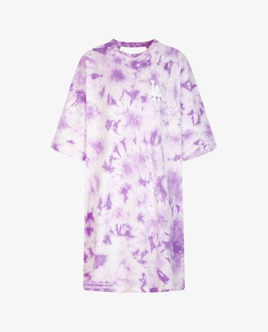  MLB - Đầm mini cổ tròn ngắn tay Tie Dye Back Trim 