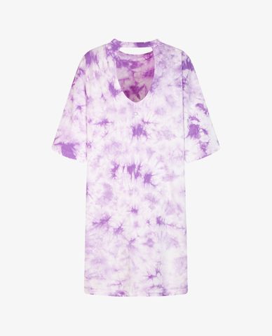  MLB - Đầm mini cổ tròn ngắn tay Tie Dye Back Trim 