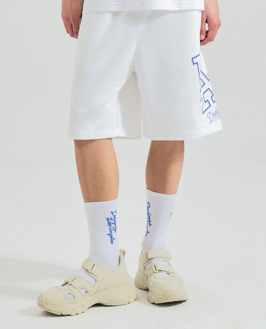 MLB - Quần shorts unisex ống rộng lưng thun Basic Megalogo