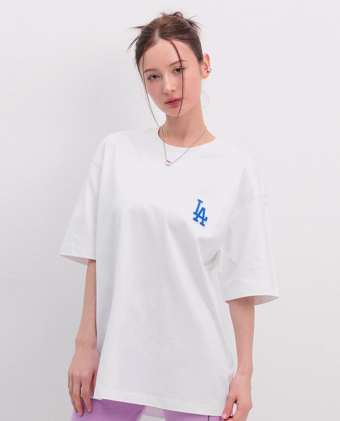 MLB - Áo thun unisex cổ tròn tay ngắn Denim Like Monogram Big Lux